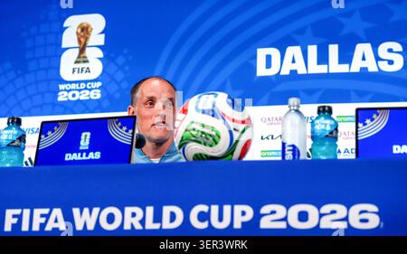 England manager Thomas Tuchel, during a press conference at the Dallas Stadium, Dallas. Picture date: Tuesday June 16, 2026. Stockfoto