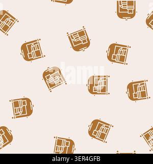 Gepäckwagen Gastfreundschaft Hotel Vektor Glyphe nahtloses Muster Gepäckwagen Gastfreundschaft Hotel Zeichen Illustration Stock Vektor