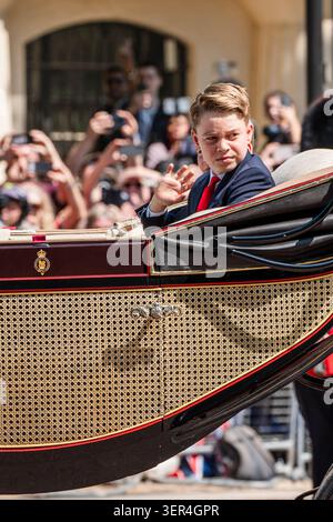 London, England Vereinigtes Königreich - 14. Juni 2025: Prince George of Wales, Carrage Ride for Trooping the Color Celebrations Stockfoto