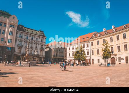 Der Hauptplatz der Altstadt in Bratislava, Slowakei Stockfoto