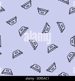 Beutel Tasche Vektorlinie nahtlose Muster Beutel Tasche Zeichen Illustration Stock Vektor