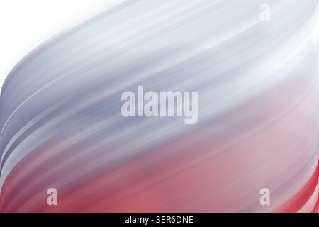 Ein dynamischer abstrakter Hintergrund mit weichen, schrägen, diagonalen Kurven in einer patriotischen Farbpalette aus Rot, weiß und Blau, die Bewegung und Energie suggeriert Stockfoto