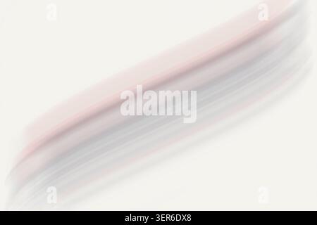 Abstrakter Hintergrund mit sanft fließenden Wellen in pastellrosa und blauen Tönen, die einen sanften und eleganten Bewegungseffekt auf weißem Hintergrund erzeugen Stockfoto