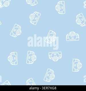 Frauen Tasche Handtasche Vektorlinie nahtlose Muster Frauen Tasche Handtasche Zeichen Illustration Stock Vektor