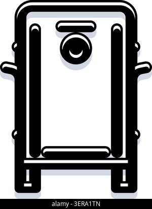Stabiler Metallgewölbe, der die sichere Aufbewahrung und den Schutz von Wertsachen, vertraulichen Daten und Vermögenswerten symbolisiert, minimalistisches Schwarz-weiß-Symbol für Finan Stock Vektor