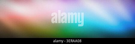 Abstraktes körniges Regenbogenspektrum Gradient breites Banner Hintergrund ästhetische Unschärfe Stockfoto