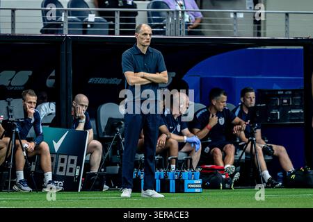 DALLAS – England Trainer Thomas Tuchel bei der Weltmeisterschaft 2026 im AT&T Stadium am 17. Juni 2026 in Dallas, USA. (Foto: Stefan Koops / EYE4IMAGES/DeFodi Images) Stockfoto