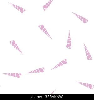 Turritella Meeresschale Strand Vektor Glyphe nahtloses Muster Turritella Meeresschale Strand Zeichen Illustration Stock Vektor