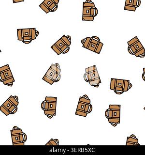 Ledertasche Vektor nahtlose Muster Ledertasche Zeichen Illustration Stock Vektor