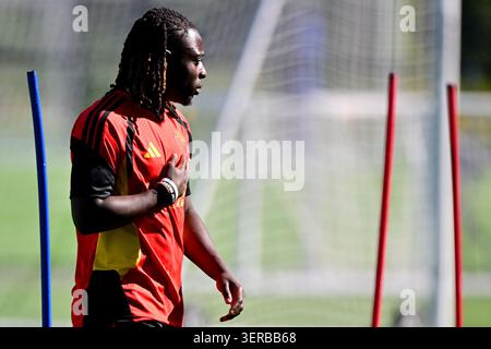 Seattle, Usa. Juni 2026. Der belgische Jeremy Doku wurde während eines Trainings der belgischen Fußballnationalmannschaft Red Devils am Mittwoch, den 17. Juni 2026, auf dem Basecamp in Seattle, USA, bei der FIFA-Weltmeisterschaft 2026 gezeigt. BELGA FOTO DIRK WAEM Credit: Belga News Agency/Alamy Live News Stockfoto
