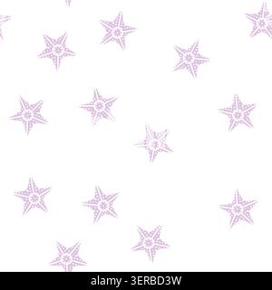 Seestern Strand Sommer Vektor Glyphe nahtlose Muster Seestern Strand Sommer Zeichen Illustration Stock Vektor