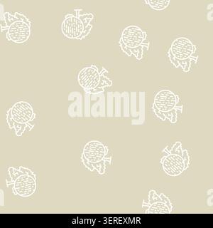 Buche Holz Vektorlinie nahtlose Muster Buche Holz Zeichen Illustration Stock Vektor