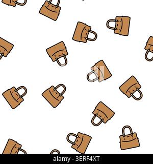 Ledertasche Frau Vektor nahtlose Muster Ledertasche Frau Zeichen Illustration Stock Vektor
