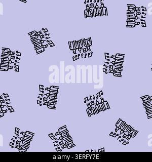 Punk Bands Subkultur Stil Vektorlinie nahtlose Muster Punk Bands Subkultur Stil Zeichen Illustration Stock Vektor