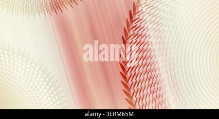 Ein abstrakter Hintergrund mit warmen Pfirsichtönen und Cremetönen mit sich wiederholenden geometrischen Elementen, die eine weiche und einladende Ästhetik bieten. Stockfoto