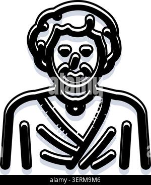 Abraham lincolns ikonisches Porträt einer historischen Figur in Schwarz-weiß-Form, das Führung, Geschichte und nationalen Namen symbolisiert Stock Vektor