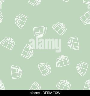 Business Case Vektorlinie nahtloses Muster Business Case Zeichen Illustration Stock Vektor