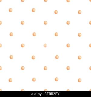 Nahtloses Aquarellmuster mit goldenen Punkten auf weiß. Eleganter handgezeichneter Hintergrund mit Goldperlen. Minimales, wiederholbares Design Stockfoto