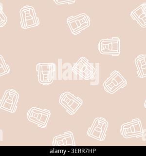 Rucksack Rucksack Tasche Vektorlinie nahtlose Muster Rucksack Tasche Zeichen Illustration Stock Vektor