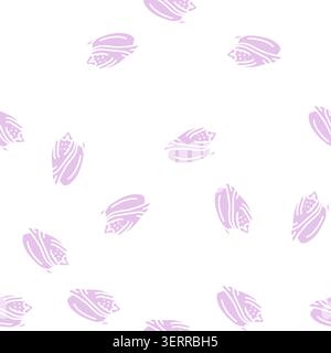 Volute Meeresschale Strand Vektor Glyphe nahtloses Muster Volute Meeresschale Strand Zeichen Illustration Stock Vektor