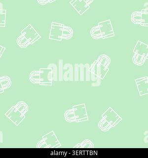 Handtasche stilvolle Vektorlinie nahtlose Muster Handtasche stilvolle Zeichen Illustration Stock Vektor