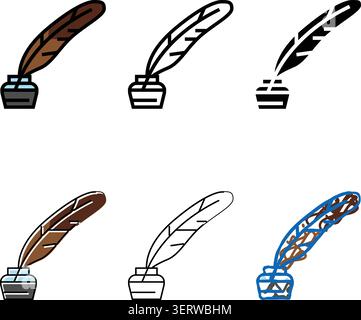 Tinte Feder weich flauschig Farbe Symbol Vektor. Das weiche, flauschige Schild mit Tinte ist mit Tinte versehen. Isoliertes Symbol Stock Vektor