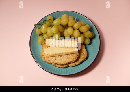 Weintrauben & Käse Stockfoto