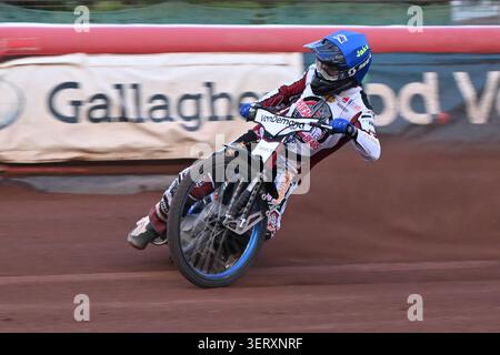 Jake Allen von Redcar Bears tritt am Freitag, den 19. Juni 2026, in der ECCO Arena in Middlesbrough in der 13. Runde des Cab Direct Championship-Spiels zwischen Redcar Bears und Oxford Cheetahs vor. (Foto: Trevor Wilkinson | MI News) Credit: MI News & Sport /Alamy Live News Stockfoto
