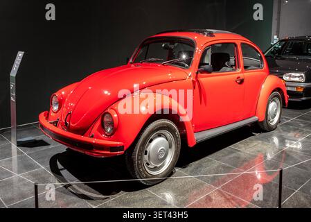 Volkswagen Käfer (VW Käfer), hergestellt 1997 in Deutschland, ausgestellt im Samsung Fire & Marine Insurance Mobility Museum in Yongin, Südkorea. Stockfoto