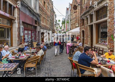 Straßenblick auf das Stadtzentrum von Brüssel, Belgien Stockfoto