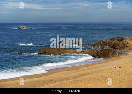 Blick auf die Küste von Matosinhos in Portugal Stockfoto