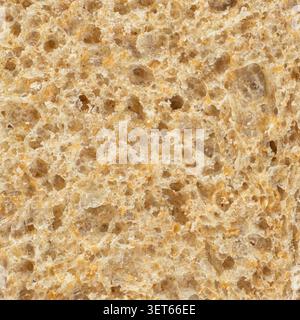 Makrotextur von Vollkornbrot-Krume, detaillierter Lebensmittelhintergrund. Stockfoto