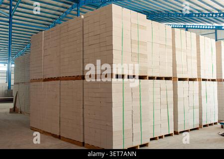 Stapel autoklaviertes belüftetes, im Werk konklaviertes Material. Stockfoto