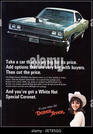 1969 Dodge Coronet 440 2-türiges Hardtop - Oldtimer-Werbung Stockfoto