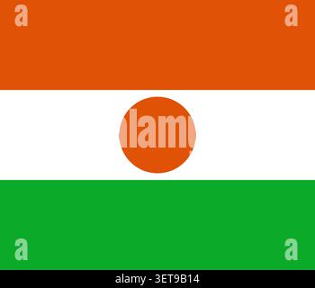 Niger-Flagge – realistisch schwenkende Stofffahne. Stockfoto