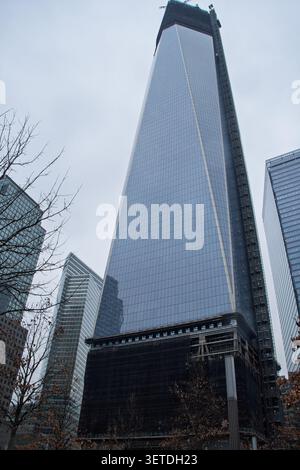 NYC, USA. Am 7. Dezember 2012 wird ein Wolkenkratzer des One World Trade Center in New York City gebaut Stockfoto