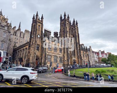 Die Assembly Hall, Edinburgh, Schottland. Historisches Gebäude im gotischen Revival. Stockfoto