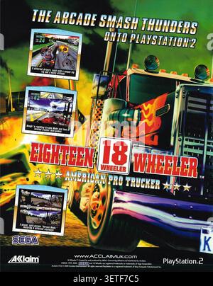 2002 18 Wheeler: American Pro Trucker Sega Spieleanzeige Stockfoto