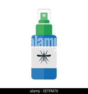 Mückenabweisende Sprühflasche Vektor-Illustration Stock Vektor
