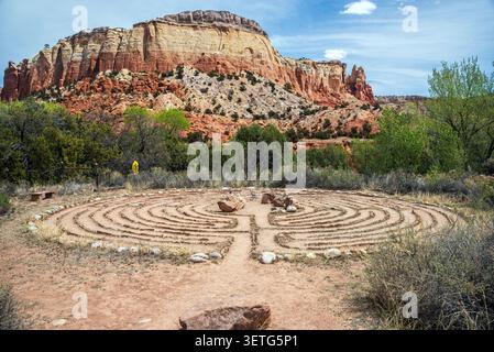 Ghost Ranch Chartres Labyrinth. New Mexico, USA Stockfoto