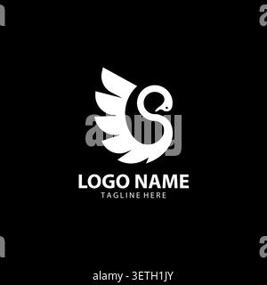 Designvorlage für Swan Letter S-Logo. Schönheitskonzept. Kreatives Vektorsymbol. Stock Vektor