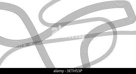 Zeichnen im Scribble-Stil mit rhythmisch geschwungenen Linien, die organische, unordentliche Formen erzeugen. Ausdrucksstarke, minimalistische Linienführung perfekt für moderne künstlerische Projekte Stock Vektor