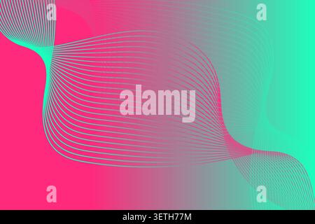 Dynamischer abstrakter Hintergrund mit lebendigem Farbspektrum. Glatte Mischung aus Gelb-Orange und Rot mit fließenden wellenförmigen Linienelementen. Futuristisches Design. Stock Vektor