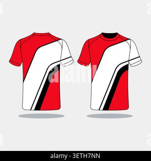Sport-T-Shirt mit modernen roten Streifen Vektor-Design Stock Vektor