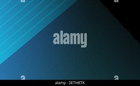 Eleganter geometrischer Hintergrund mit sich wiederholenden schrägen Streifen in azurblauen und cyanblauen Tönen. Kontraststarkes technisches Design, geeignet für digitale Heade Stock Vektor