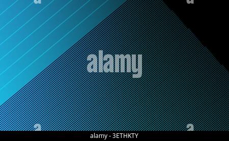 Eleganter geometrischer Hintergrund mit sich wiederholenden schrägen Streifen in azurblauen und cyanblauen Tönen. Kontraststarkes technisches Design, geeignet für digitale Heade Stock Vektor