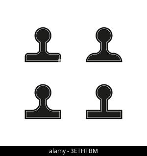 Minimalistischer Gummistempel Symbol Sammlung Vektor. Ideal für Genehmigungssymbole für Geschäftsdokumente und offizielle Markenkonzepte. EPS 10. Stock Vektor