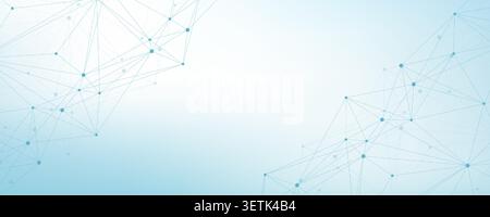 Globales Netzwerk Verbindung Konzept. Grosse Daten Visualisierung. Soziales Netzwerk Kommunikation in der globalen Computernetze. Internet Technologie. Geschäft Stock Vektor
