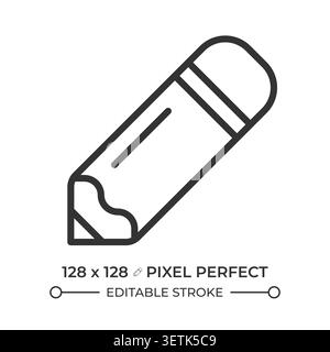 Bleistift-Symbol für perfekte Pixel-Linie Stock Vektor