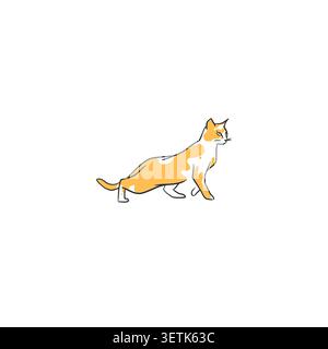 Hand gezeichnete Vektor abstrakte grafische Linie Sammlung mit Doodle nette lustige Cartoon Katzen Zeichen.Vektor Illustration der lustigen Cartoon entzückende Katze in Stock Vektor